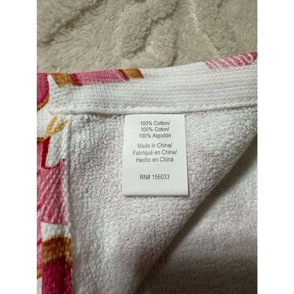 Valentine’s Day White Red Pink Tan Cookies Hearts Berries Cotton Tea Towels